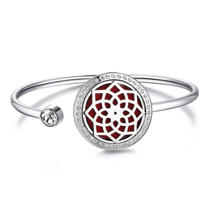 Snow 25Mm Magnet Aroma Locket Stainless Steel Essential Oils Aromatherapy Locket Bracelet Can Wiggle up and Down