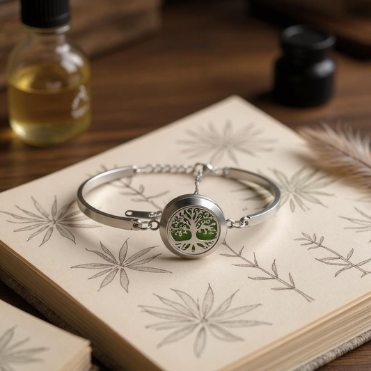 Aromatherapy Silver Stainless Steel Bracelet – Diffuser Jewelry for Men & Women