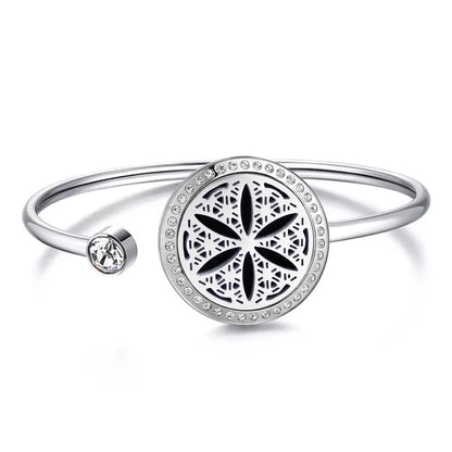 Snow 25Mm Magnet Aroma Locket Stainless Steel Essential Oils Aromatherapy Locket Bracelet Can Wiggle up and Down