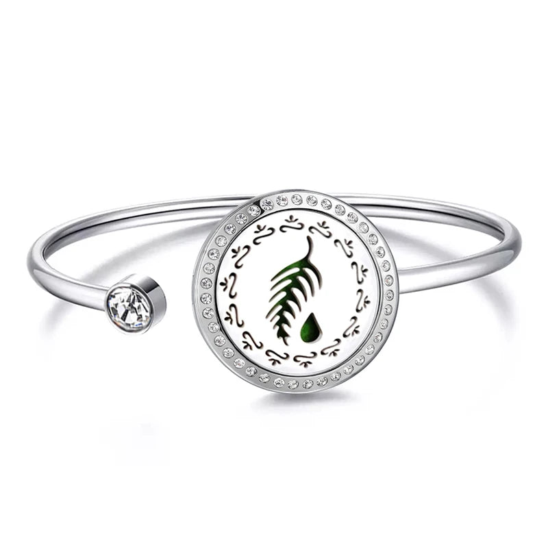 Snow 25Mm Magnet Aroma Locket Stainless Steel Essential Oils Aromatherapy Locket Bracelet Can Wiggle up and Down