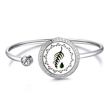 Snow 25Mm Magnet Aroma Locket Stainless Steel Essential Oils Aromatherapy Locket Bracelet Can Wiggle up and Down