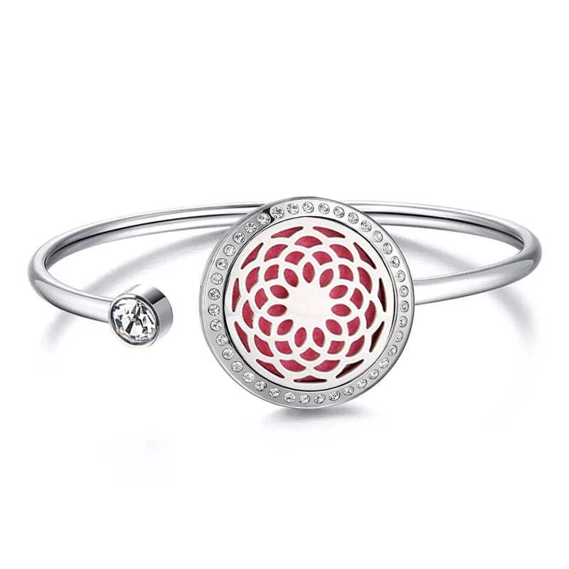 Snow 25Mm Magnet Aroma Locket Stainless Steel Essential Oils Aromatherapy Locket Bracelet Can Wiggle up and Down