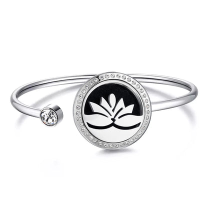 Snow 25Mm Magnet Aroma Locket Stainless Steel Essential Oils Aromatherapy Locket Bracelet Can Wiggle up and Down
