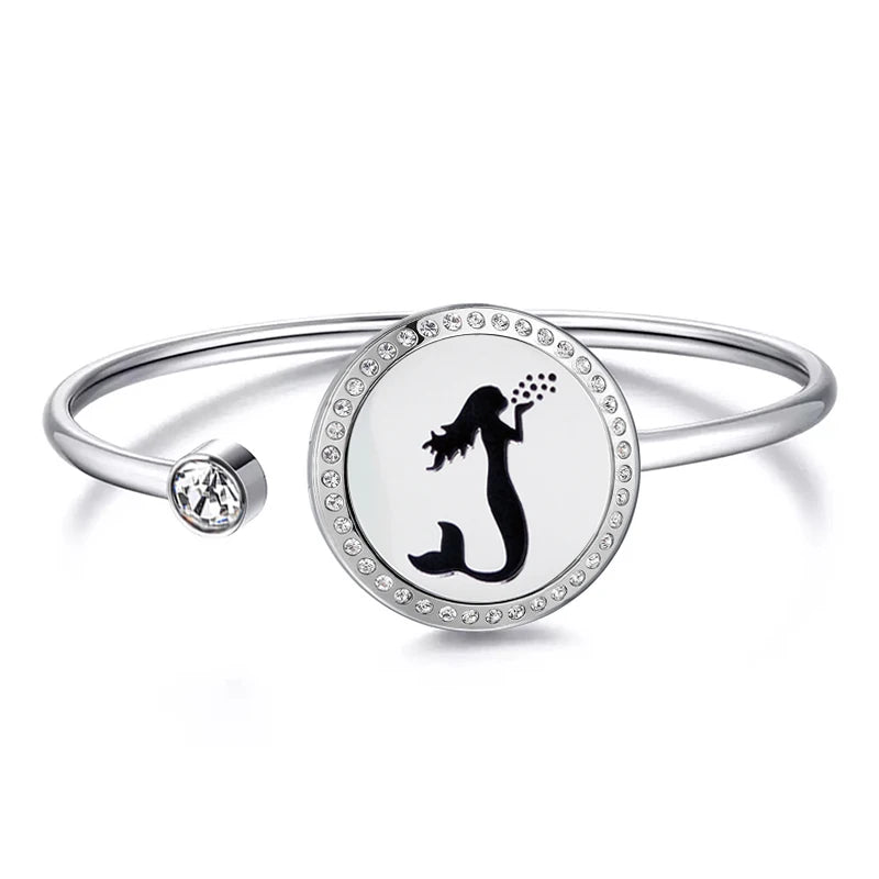 Snow 25Mm Magnet Aroma Locket Stainless Steel Essential Oils Aromatherapy Locket Bracelet Can Wiggle up and Down