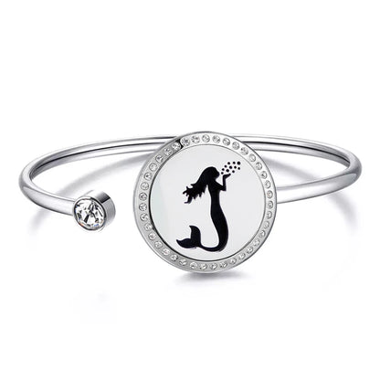 Snow 25Mm Magnet Aroma Locket Stainless Steel Essential Oils Aromatherapy Locket Bracelet Can Wiggle up and Down