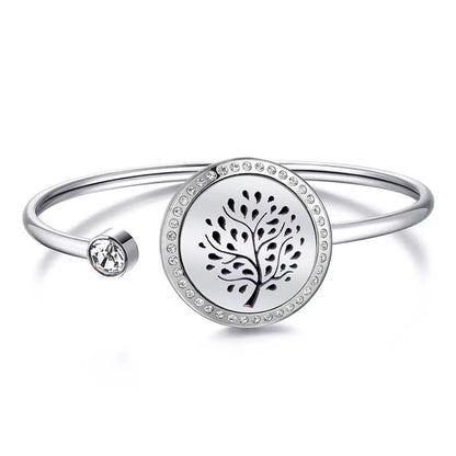 Snow 25Mm Magnet Aroma Locket Stainless Steel Essential Oils Aromatherapy Locket Bracelet Can Wiggle up and Down