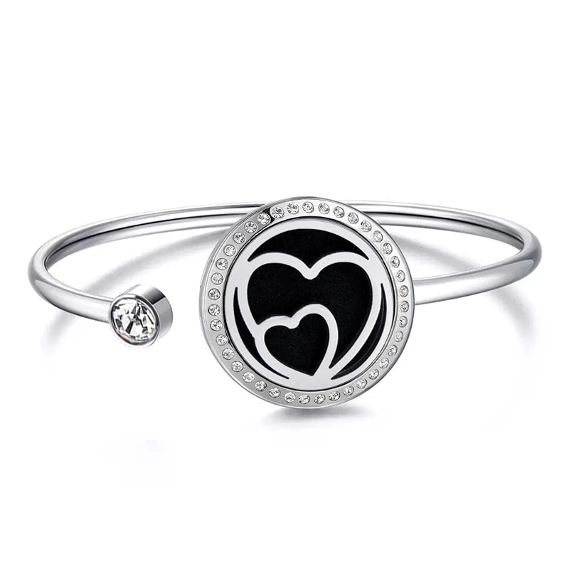Snow 25Mm Magnet Aroma Locket Stainless Steel Essential Oils Aromatherapy Locket Bracelet Can Wiggle up and Down