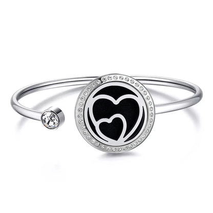 Snow 25Mm Magnet Aroma Locket Stainless Steel Essential Oils Aromatherapy Locket Bracelet Can Wiggle up and Down