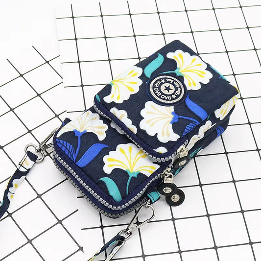 Artistic Canvas Phone Crossbody Bag – Women’s Small Urban Shoulder Pouch